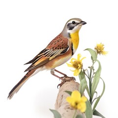 Obraz premium Dickcissel bird isolated on white. Generative AI