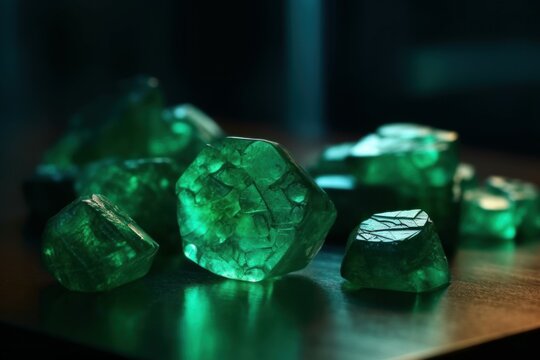 Emerald clowing stones. Generate Ai