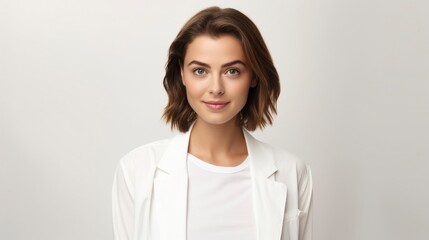 Obraz premium woman, white background, copy space