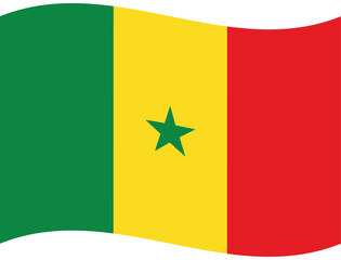 Senegal flag wave. Flag of Senegal. Senegal flag