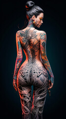 a woman with a tattoo on her back