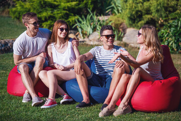 Fototapeta premium Young people resting outdoors