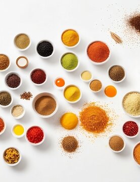 Different kind of Condiments spices view