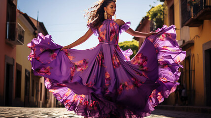 Naklejka premium latin american, mexican, traditional, folklore, regional colorful, dancer