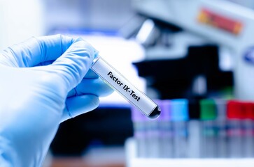 Blood sampling tube for factor IX analysis.