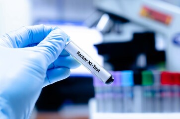Blood sampling tube for factor XI analysis.