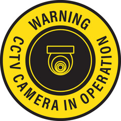 CCTV camera in operation sticker vector