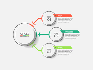 Circular infographic business template with elements