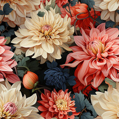 Dahlias_seamless_water_colour