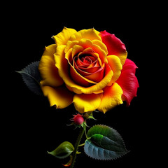 A rose flower on a dark background.