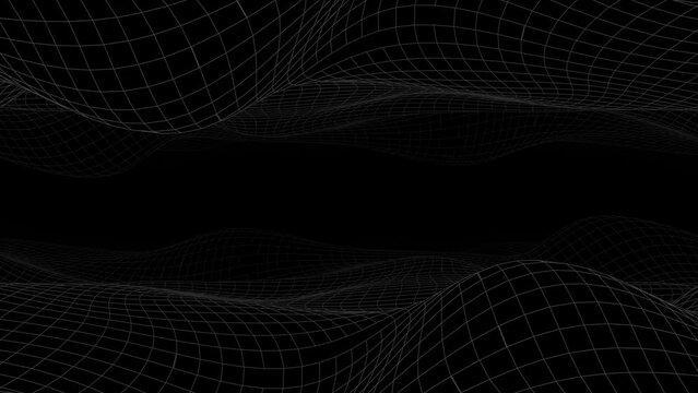 Retro Futuristic 80's Background 4K. Synthwave wireframe net illustration. Abstract digital tunnel. 80s, 90s Retro futurism, Retro wave cyber grid. Retro Sci-Fi  Futuristic landscape of the 80s.