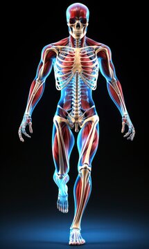 3D illustration skeleton anatomy