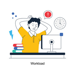 Workload abstract concept vector in a flat style stock illustration