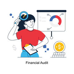 Financial Audit abstract concept vector in a flat style stock illustration