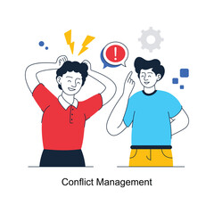 Conflict Management abstract concept vector in a flat style stock illustration