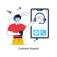 Customer Support abstract concept vector in a flat style stock illustration