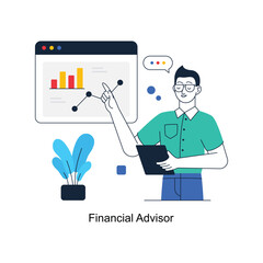 Financial Advisor abstract concept vector in a flat style stock illustration