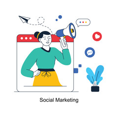 Social Marketing abstract concept vector in a flat style stock illustration