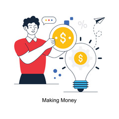Making Money abstract concept vector in a flat style stock illustration