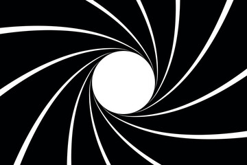 James rifled gun barrel grooves. Horizontal background, vector pattern, rifled channels.