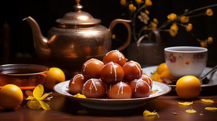 Gulab jamun a popular sweet aamoil, diwali stock images, realistic stock photos