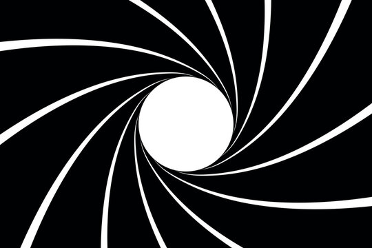 James rifled gun barrel grooves. Horizontal background, vector pattern, rifled channels.