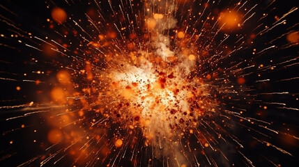 Fototapeta na wymiar A close-up of a firecracker exploding in slow motion, diwali stock images, realistic stock photos