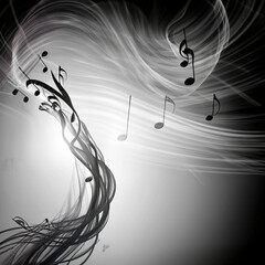 abstract black and white music background