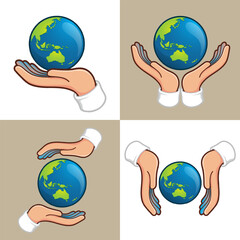 hand holding globe eco green concept