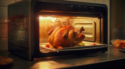 roasted chicken in the oven