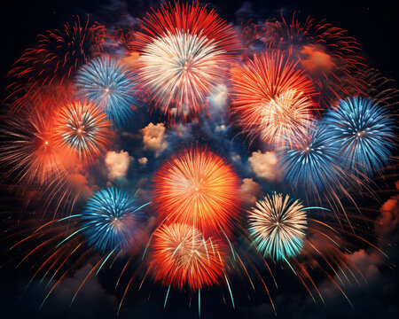 Big firework exploding on the night sky, diwali stock images and illustrations