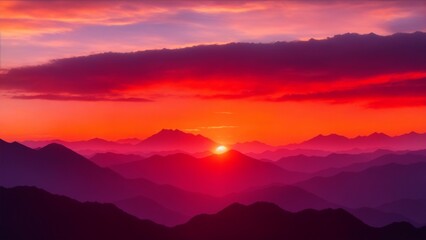 Fototapeta na wymiar Sunset over the mountains