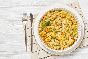 baked cauliflower florets with parmesan and herbs