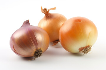 Fototapeta premium Onions on white background. Fresh vegetables. Healthy food concept
