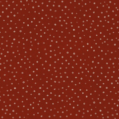 Christmas dots red seamless pattern. Doodle festive abstract background. Holiday wrapping paper. Subtle monochrome hand-drawn digital paper.