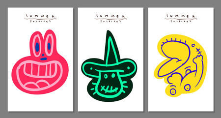 Vector Colorful Abstract shape for summer background