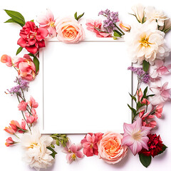 frame with flowers, framework for photo or congratulation