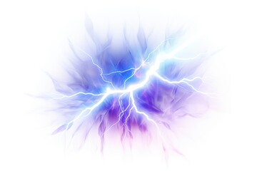 neon thunder on white background