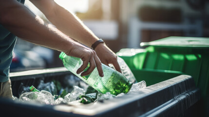 Man throwing trash in a dumpster