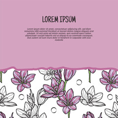 Vector colorful flowers and leaves seamless pattern background. Vector illustration background.