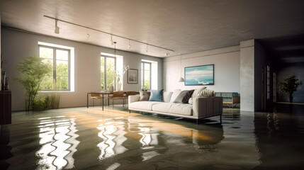 Überfluteter Wohnraum, Wasserschaden