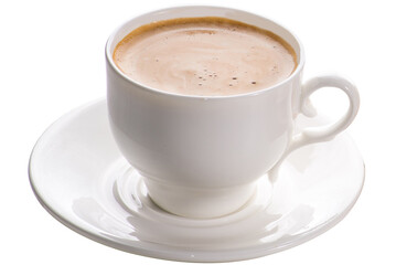 White cup of coffee with foam