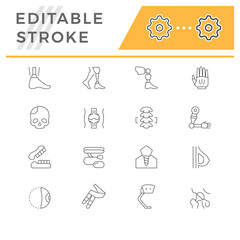 Set line icons of prosthesis