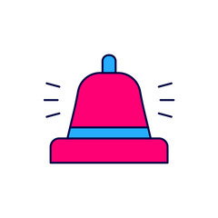Filled outline Hotel service bell icon isolated on white background. Reception bell. Vector
