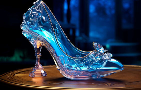 Cinderella Glass Slipper Fantasy Style. Generative AI
