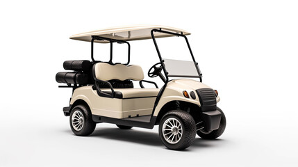 A Golf car, Golf car on isolated on white background. Generative Ai