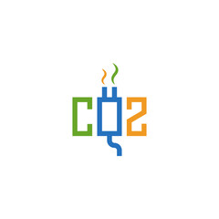 Co2 exhaust carbon dioxide logo design.