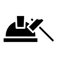 safety helmet glyph 
