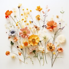 Bouquet of flowers on a white background