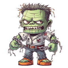 Cute Cartoon Halloween Zombie Clipart